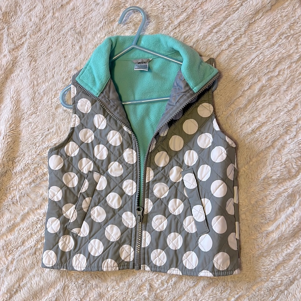 Zip up girls vest with fleece interior